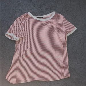 Red and white stripped tee